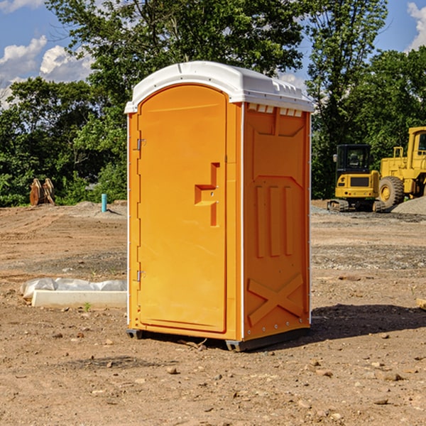 how often are the portable restrooms cleaned and serviced during a rental period in Barnard MO